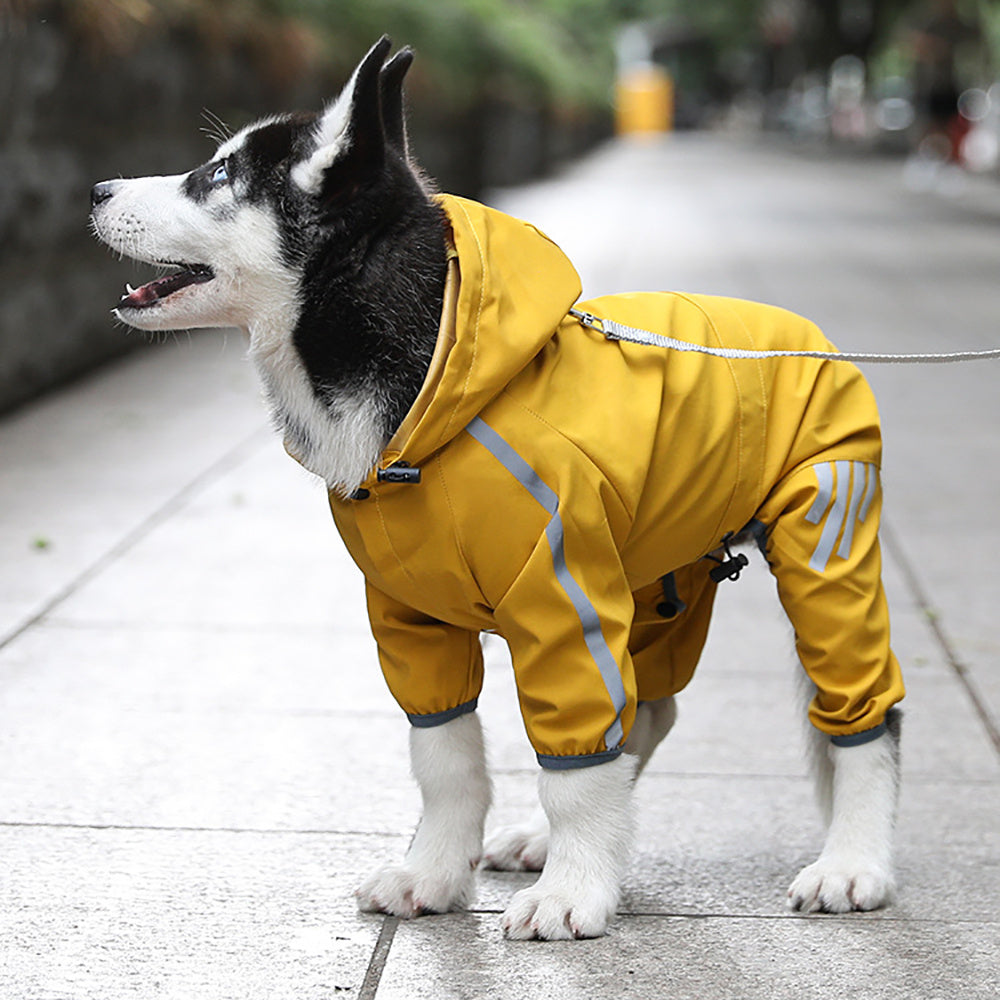 Reflective Waterproof Dog Raincoat with Hood