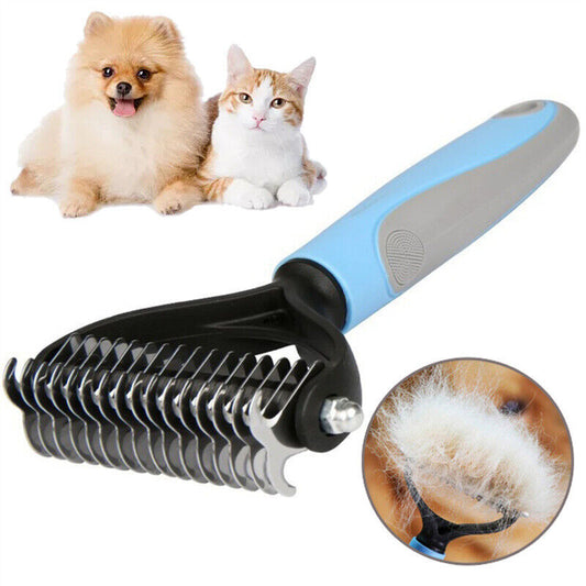 Double-Sided Pet Grooming & Deshedding Rake