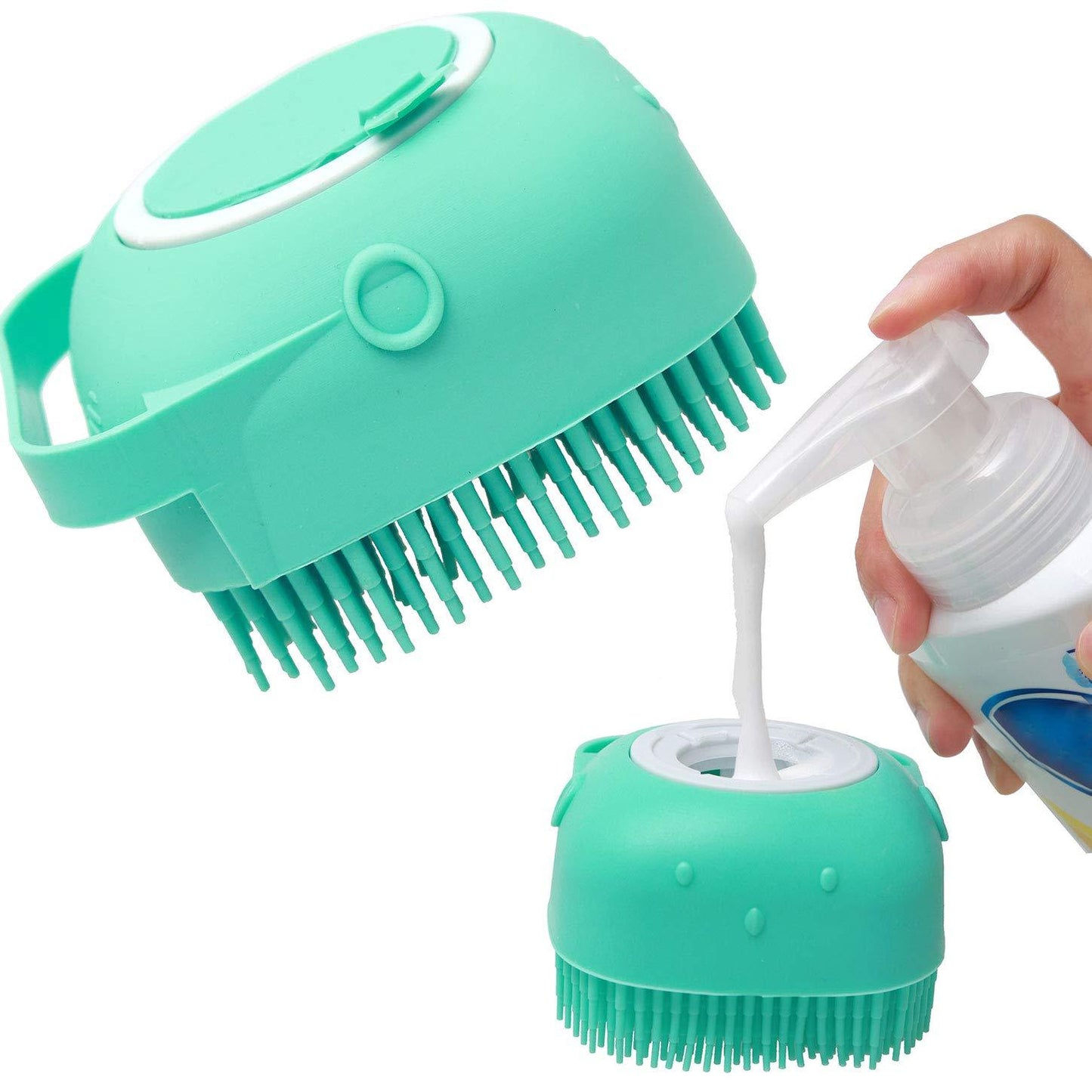 Pet Shampoo Massager Brush, Soft Silicone Scrubber