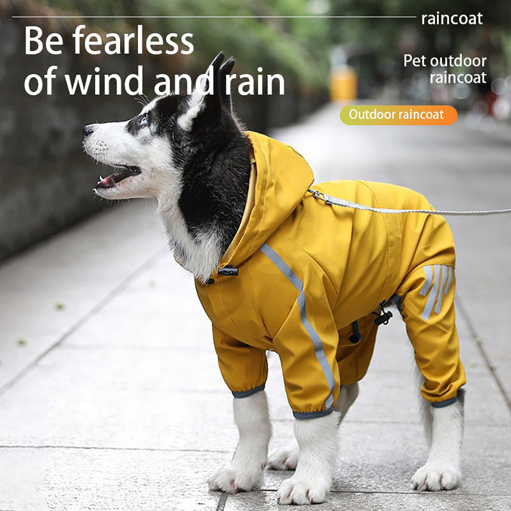 Reflective Waterproof Dog Raincoat with Hood