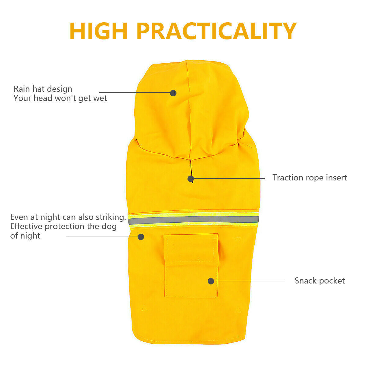 Reflective Waterproof Dog Raincoat with Hood