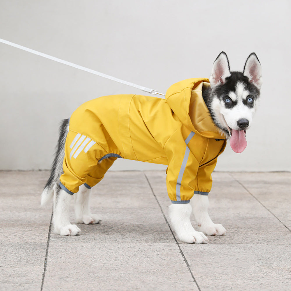 Reflective Waterproof Dog Raincoat with Hood