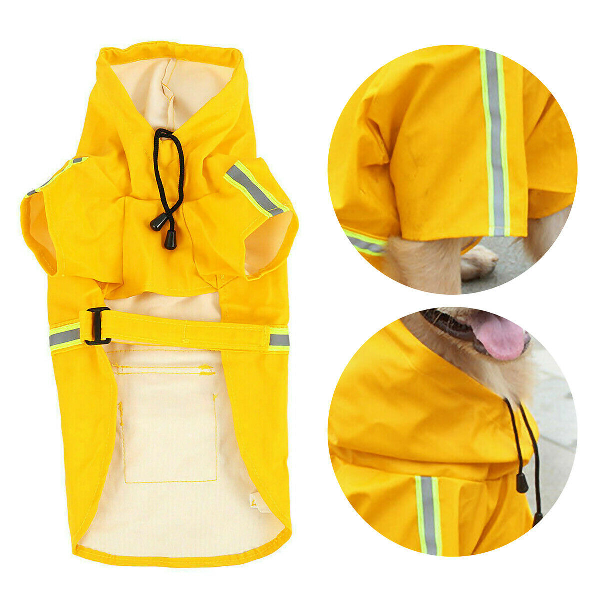 Reflective Waterproof Dog Raincoat with Hood